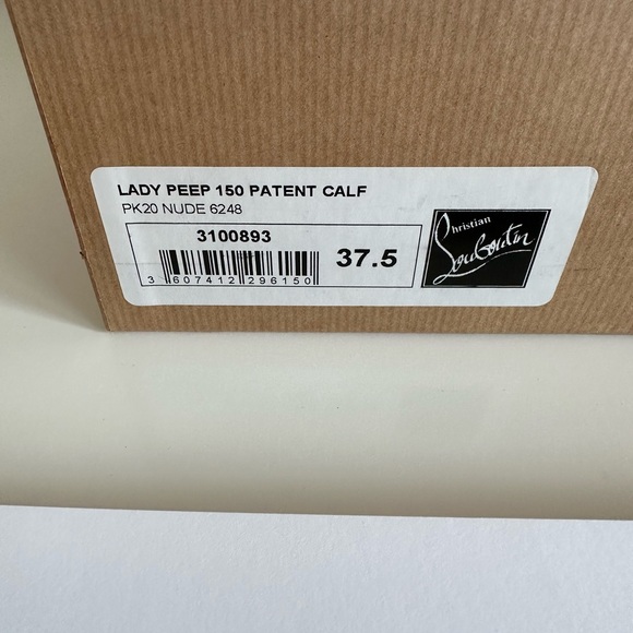Christian Louboutin Womens Nude Lady Peep 150 Patent Calf. - Picture 8 of 9